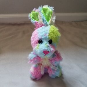 Easter Plush Bunny Rabbit Small Rainbow Pastel Tie-Dye Spring